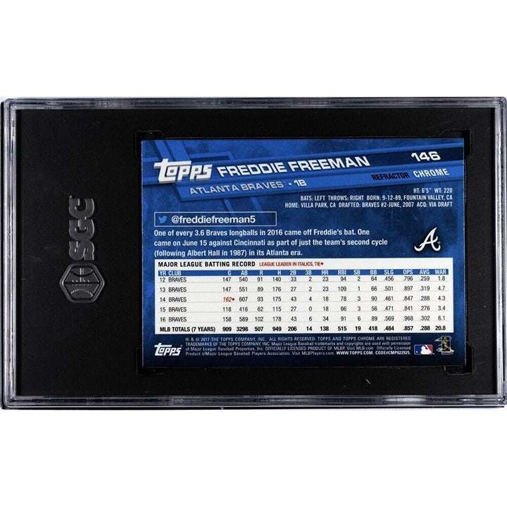 2017 TOPPS CHROME Refractor Freddie Freeman Braves Dodgers baseball card graded SGC 10