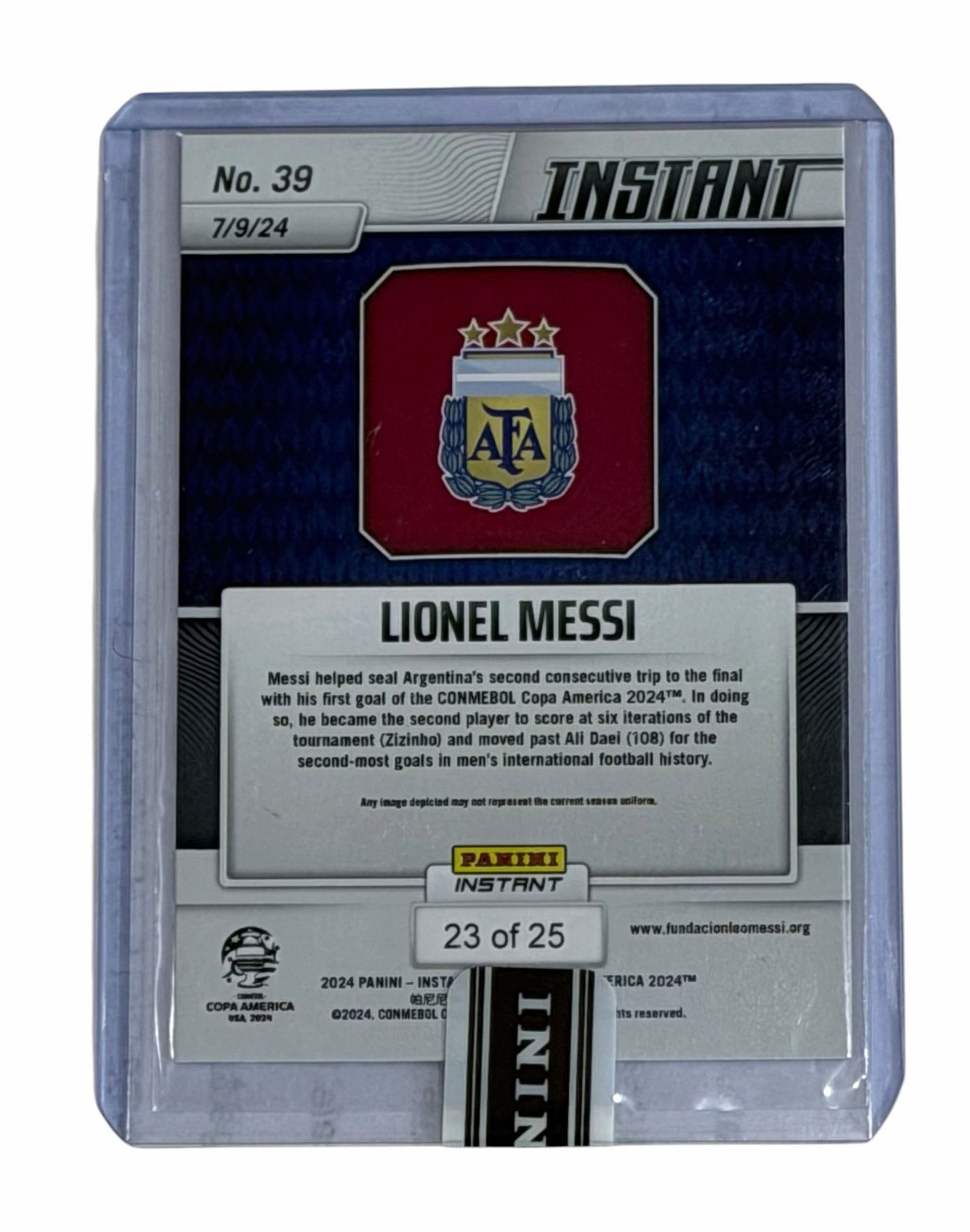 Lionel Messi 2024 Panini Instant Copa America #39 Red 13/25 Sealed