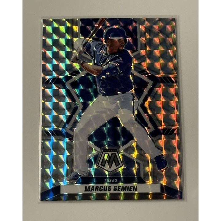 Marcus Semien* 2022 Panini Mosaic Jersey Number Color Swirl Prizm #5 MLB Rangers