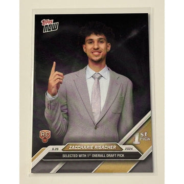 Zaccharie Risacher RC 2024 Topps Now NBA #D-1 Draft Night Rookie Hawks - IN HAND