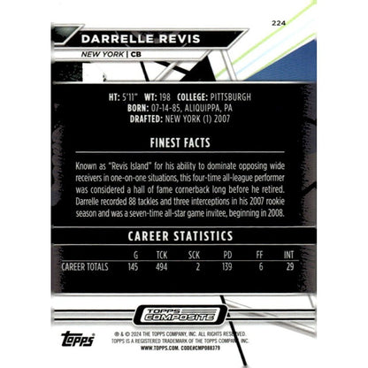 2023 Topps Composite NFL Football Darrelle Revis* - NFL New York Jets - Card 224