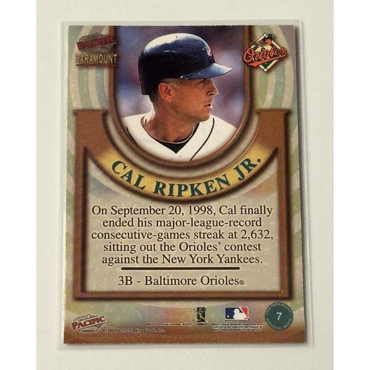 Cal Ripken Jr 1999 Pacific Paramount Personal Bests holographic Orioles baseball card