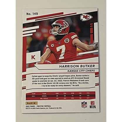 2022 PANINI PRESTIGE #149 HARRISON BUTKER KANSAS CITY CHIEFS NFL FOOTBALL  MINT!
