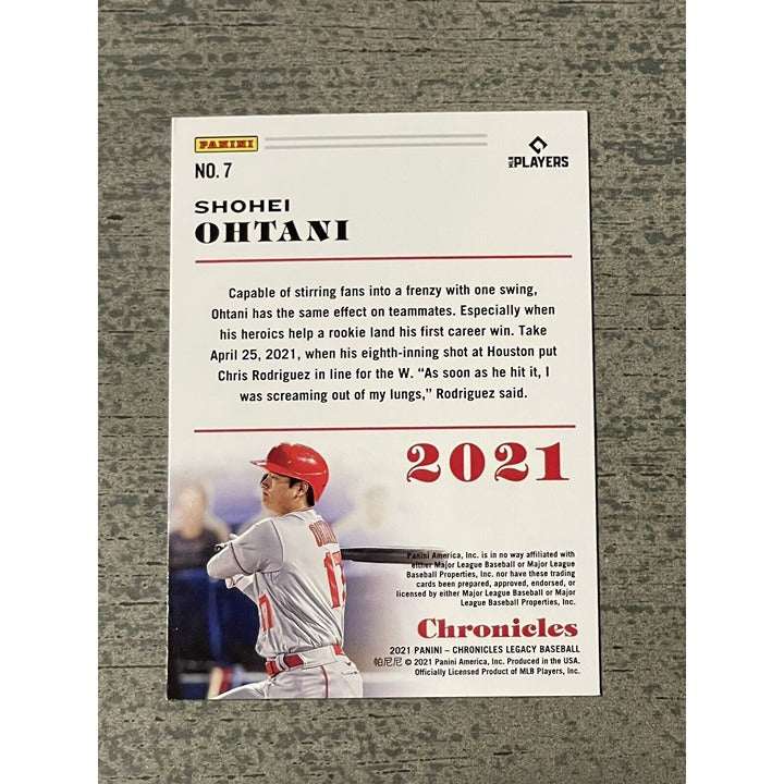 Shohei Ohtani 2021 Panini Chronicles baseball card #7 Los Angeles Angels near mint condition