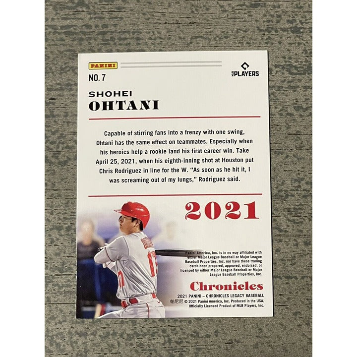Shohei Ohtani 2021 Panini Chronicles Card #7 - MLB Los Angeles Angels Baseball *