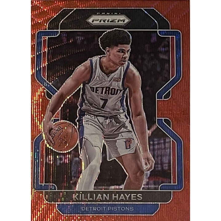 2021-22 Panini Prizm - Red WAVE - Killian Hayes* Card #101 - NBA Detroit Pistons