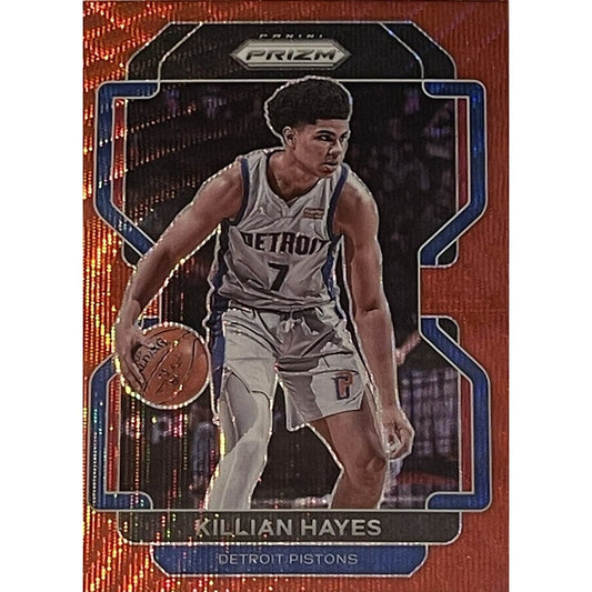 2021-22 Panini Prizm - Red WAVE - Killian Hayes* Card #101 - NBA Detroit Pistons
