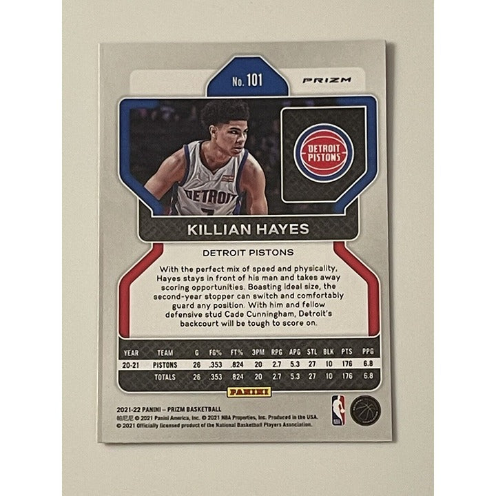 2021-22 Panini Prizm - Red WAVE - Killian Hayes* Card #101 - NBA Detroit Pistons