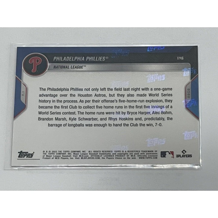 2022 TOPPS NOW PARALLEL #1146 Team Philadelphia Phillies - MLB World Series Game