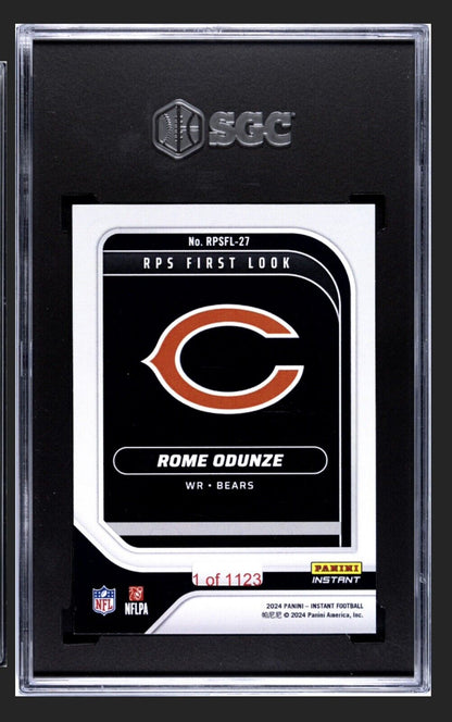 2024 Panini Instant Rome Odunze RC* Bears Rookie RPS FIRST LOOK SP #27 - SGC 9.5