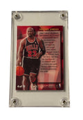Rare 1996 Michael Jordan Fleer Stackhouses All Star NBA Bulls basketball card, 4 of 12 insert with foil design in protective case