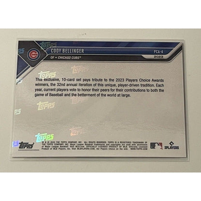 Cody Bellinger 2023 Topps Now MLB Players Choice Awards - PCA-4 MLB Chicago Cubs