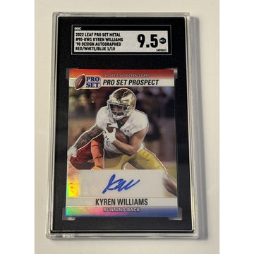 1/10 KYREN WILLIAMS RC Auto 2022 Leaf Pro Set Metal  #90-KW1  RWB Rams - SGC 9.5