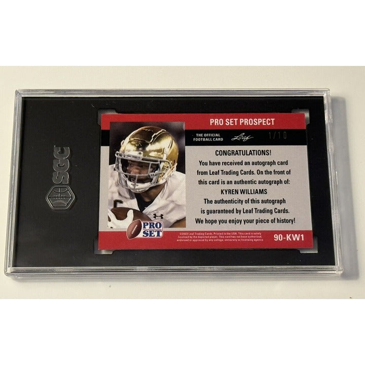 1/10 KYREN WILLIAMS RC Auto 2022 Leaf Pro Set Metal  #90-KW1  RWB Rams - SGC 9.5