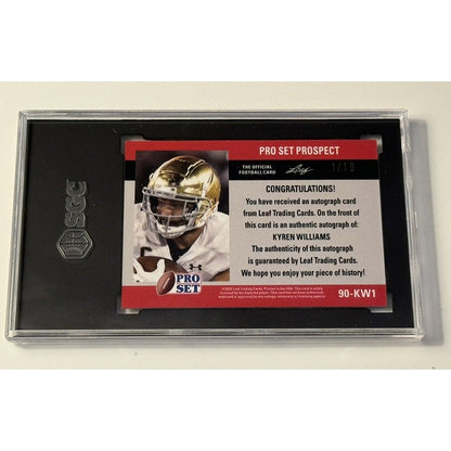 1/10 KYREN WILLIAMS RC Auto 2022 Leaf Pro Set Metal  #90-KW1  RWB Rams - SGC 9.5