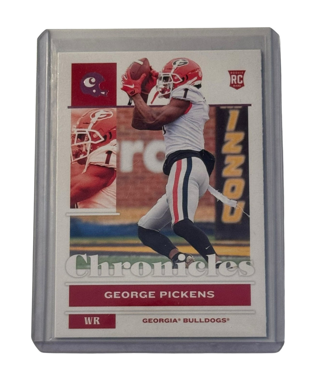 George Pickens RC 2022 Chronicles Georgia Bulldogs rookie card in protective case