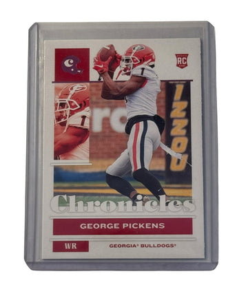 George Pickens RC 2022 Chronicles Georgia Bulldogs rookie card in protective case