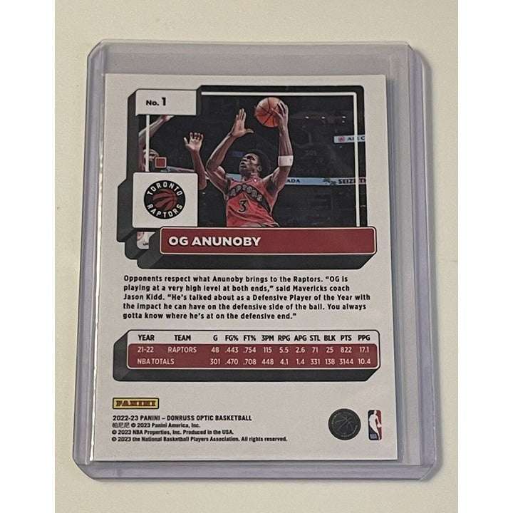 OG Anunoby 2022-23 Donruss Optic Chrome Base Card Toronto Raptors basketball trading card