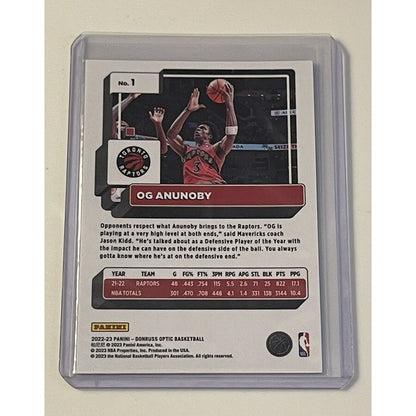 OG Anunoby 2022-23 Donruss Optic Basketball Chrome Base Card #1 Toronto Raptors*