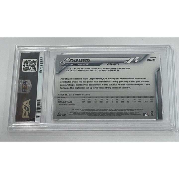 Kyle Lewis 2020 Topps Chrome Rookie Autograph Mariners baseball card PSA 10 Gem Mint