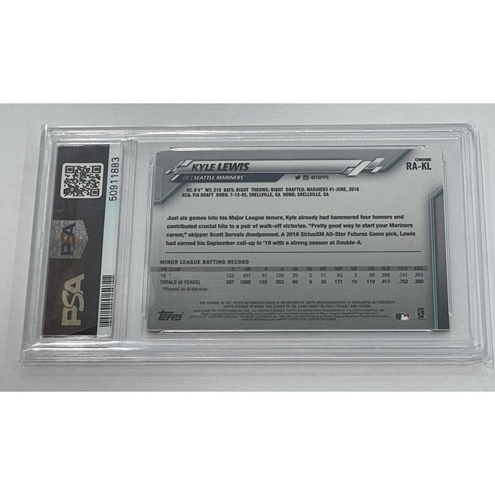Kyle Lewis 2020 Topps Chrome RC Auto PSA 10 Gem RA-KL Rookie Autograph -Mariners