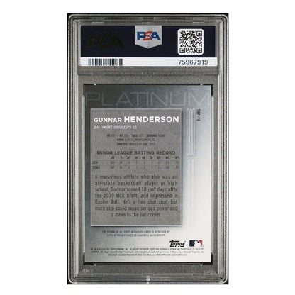 2020 Bowman Platinum Gunnar Henderson* #Top-70 Prospect Auto PSA 10 Gem Orioles*