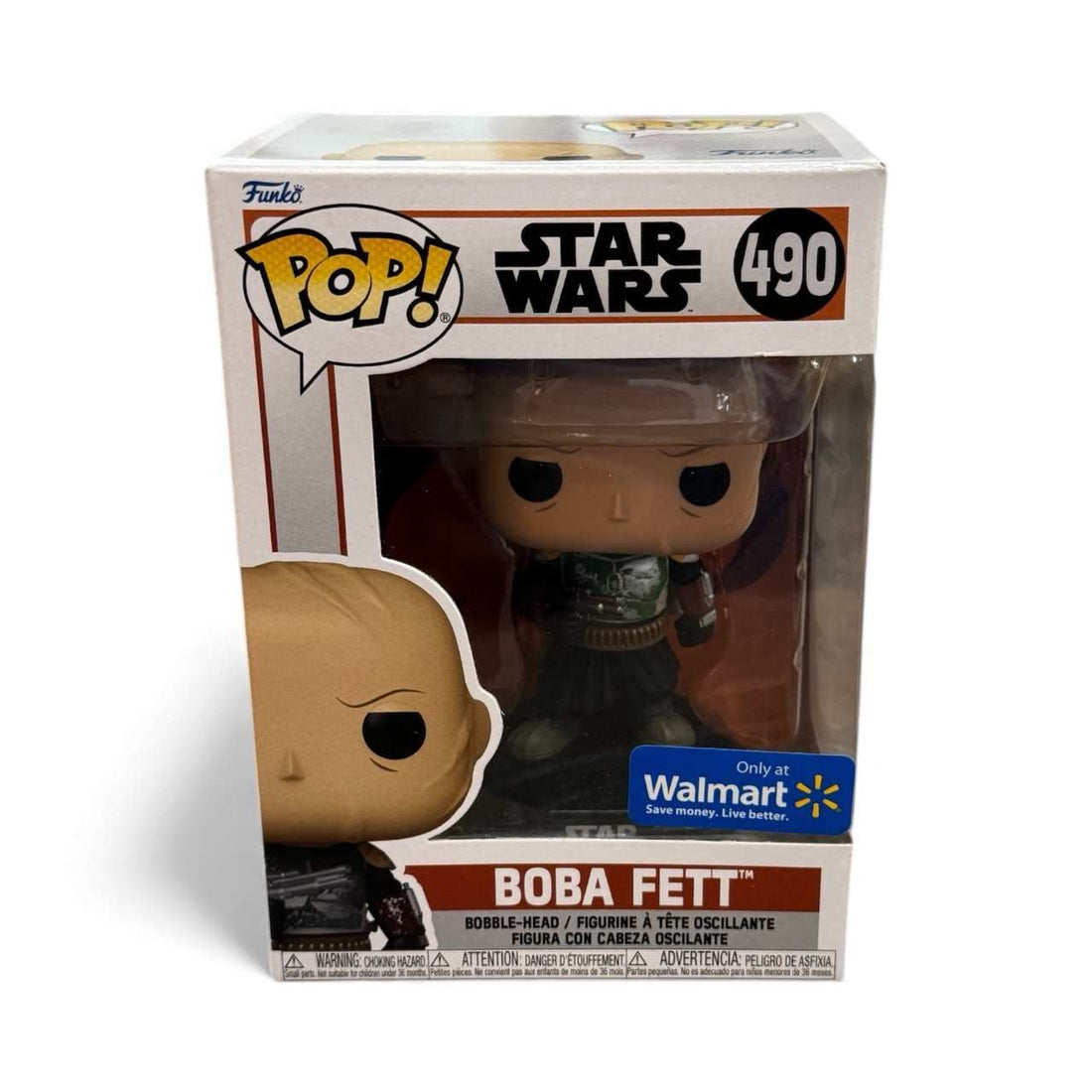 Funko Pop Boba Fett #490 Star Wars Walmart Exclusive in post-Sarlacc armor sealed box