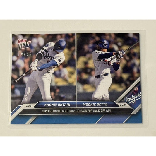19/49 Shohei Ohtani/Mookie Betts/2 STARS 2024 Topps Now Back To Back Dodgers 742