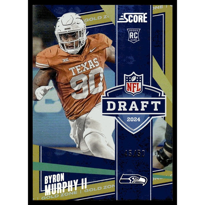 45/50* 2024 Score Football #18 Byron Murphy II NFL Draft Gold - Seattle Seahawks