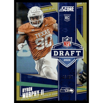 45/50* 2024 Score Football #18 Byron Murphy II NFL Draft Gold - Seattle Seahawks