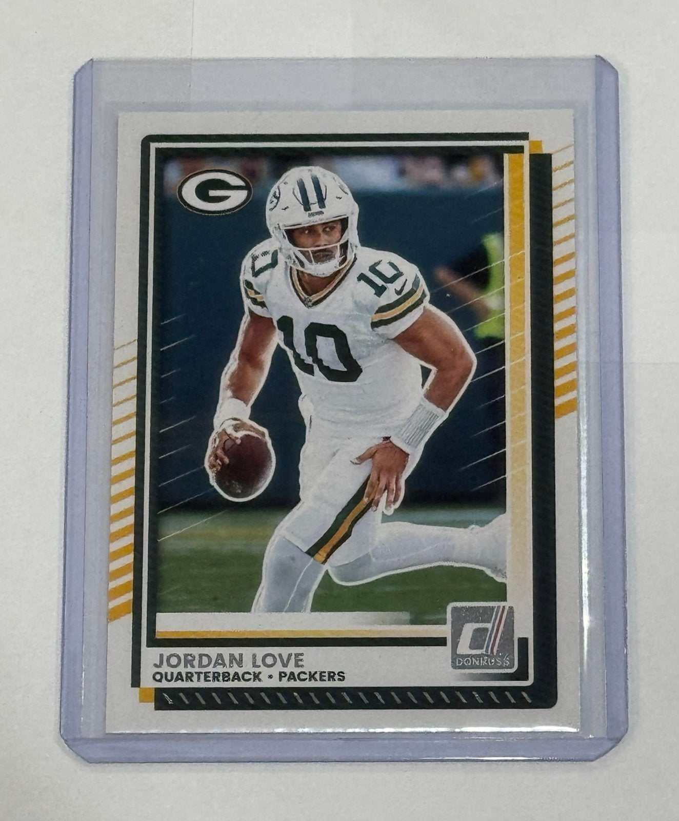 Jordan Love Mint 2025 Donruss Packers QB football card #266 in protective case