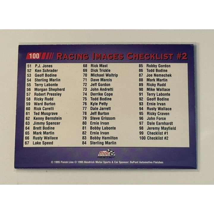 1995 Classic Finish Line Jeff Gordon 95 Silver Card 100 Dupont #24 - Winston Cup