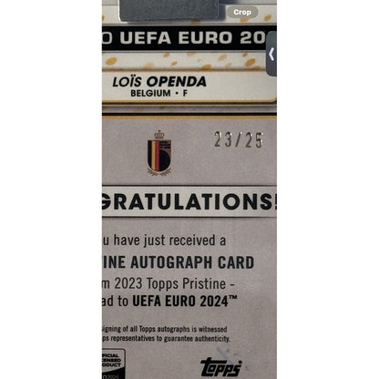 2023 Topps Pristine UEFA Euro 2024 Pristine 23/25 Lois Openda Auto #PA-LO Orange