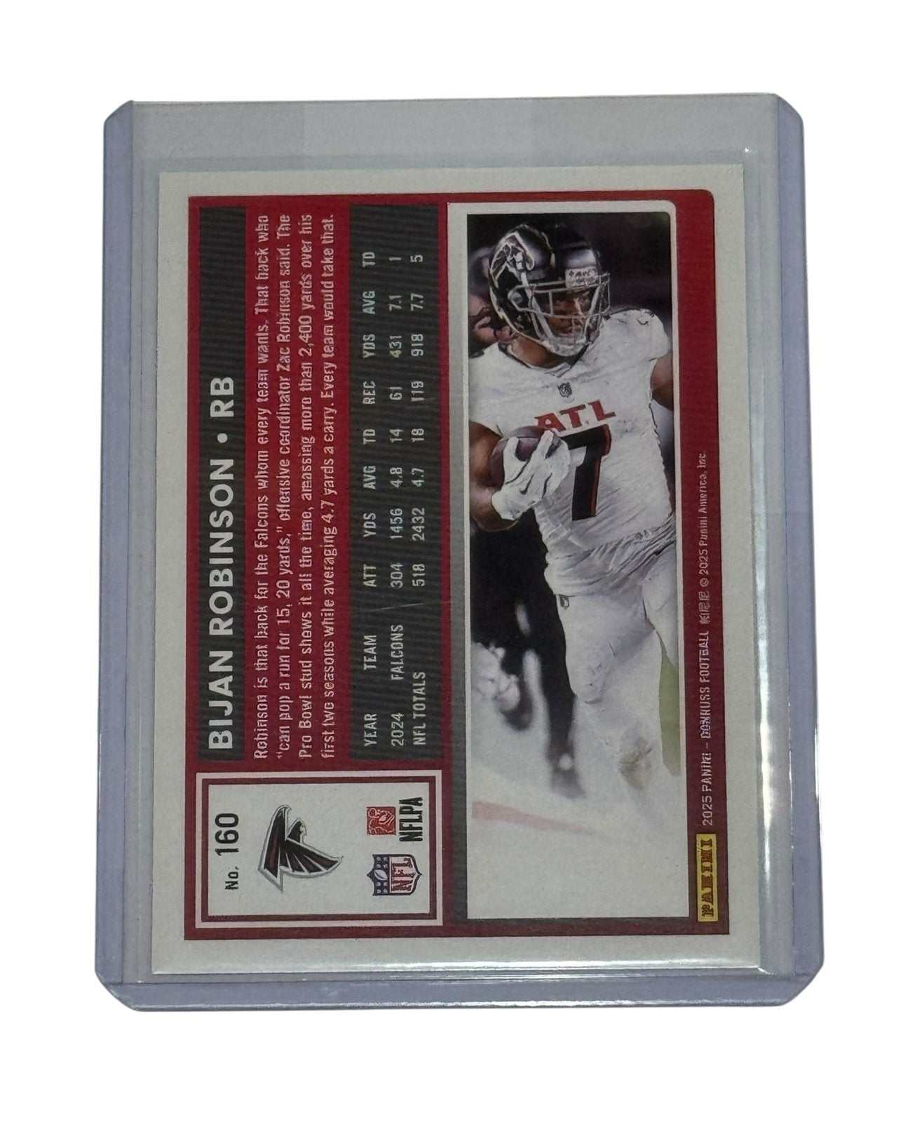Bijan Robinson 2025 Donruss NFL Atlanta Falcons RB trading card mint condition