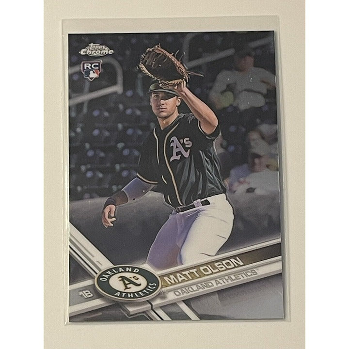 Matt Olson RC 2017 Topps Chrome Matt Olson Rookie Card #98 - MLB A’s/ NL Braves