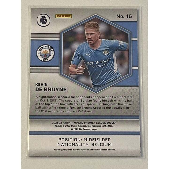 Kevin De Bruyne 2021-22 Panini Mosaic Manchester City soccer trading card