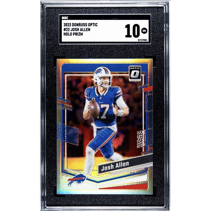2023 Optic Josh Allen* Holo Prizm Refractor Card #22 Gem Mint NFL Bills - SGC 10