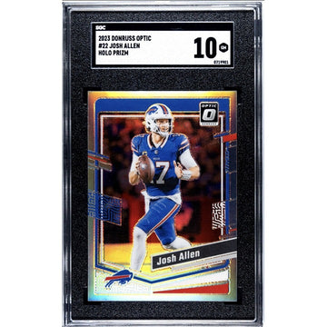 2023 Optic Josh Allen* Holo Prizm Refractor Card #22 Gem Mint NFL Bills - SGC 10