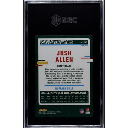 2023 Optic Josh Allen* Holo Prizm Refractor Card #22 Gem Mint NFL Bills - SGC 10