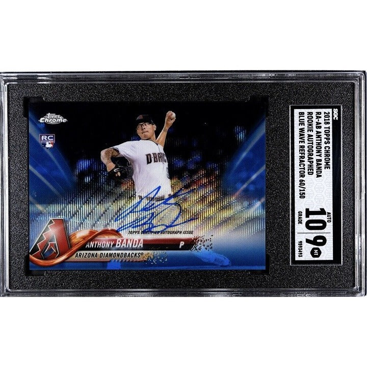 60/150 Anthony Banda RC Auto 2018 TOPPS CHROME AUTOGRAPHED-BLUE WAVE RA-AB SGC 9