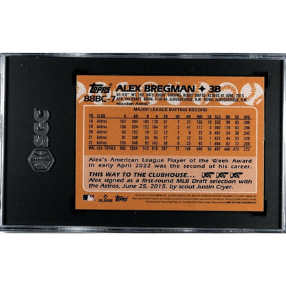 2023 Topps Chrome Baseball Alex Bregman 1988 Topps Design #88BC-7 Astros SGC 9.5