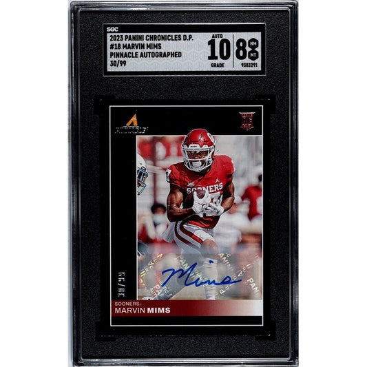 2023 Panini Chronicles Pinnacle Draft Picks Marvin Mims* 30/99 Auto RC NFL SGC 8