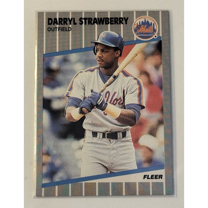 1989 Fleer Darryl Strawberry* MLB NL New York Mets Baseball Card #49 - HOF MINT!
