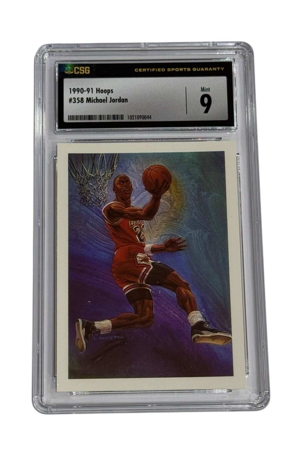 1990-91 Hoops Michael Jordan 358 CSG 1990-91 Hoops Michael Jordan 358 CSG 9 Mint NBA Chicago Bulls
