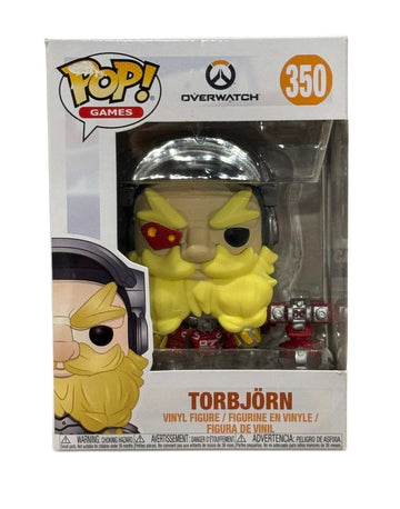 Torbjörn Funko Pop 350 Overwatch vinyl figure with turret and yellow beard in box