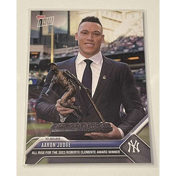 2023 Topps NOW Aaron Judge Roberto Clemente Award Winner baseball card All Rise edition