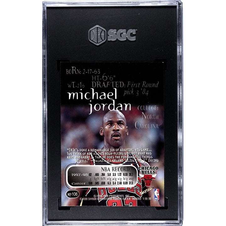 1998-99 Skybox Thunder Michael Jordan Chicago Bulls basketball card graded SGC 8.5