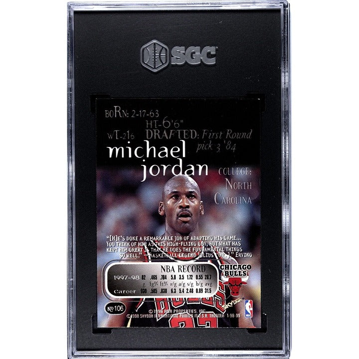 1998-99 Skybox Thunder Michael Jordan HOF NBA Chicago Bulls Card #106 - SGC 8.5