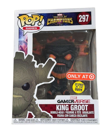 Funko Pop Games King Groot #297 Marvel Contest of Champions Target Exclusive glow in the dark figure in sealed box