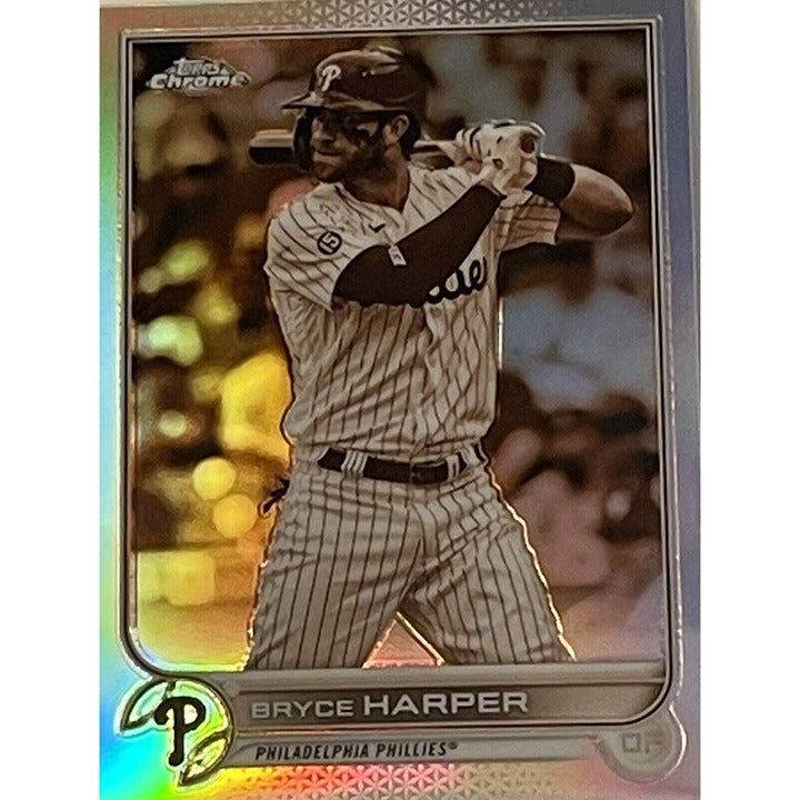 2022 Topps Chrome Bryce Harper Card #220 SEPIA REFRACTOR - MLB Phillies baseball